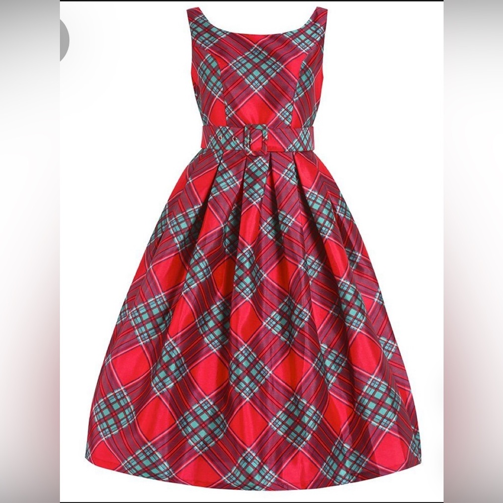Lindy Bop red and green circle skirt dress! New with tags.